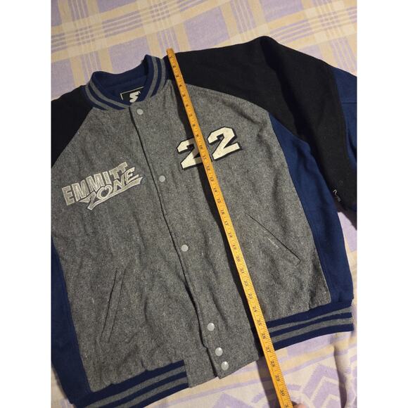 RARE Vintage Starter Emmitt Zone Smith NFL Dallas Cowboys Wool Jacket Large 90s - Picture 6 of 13